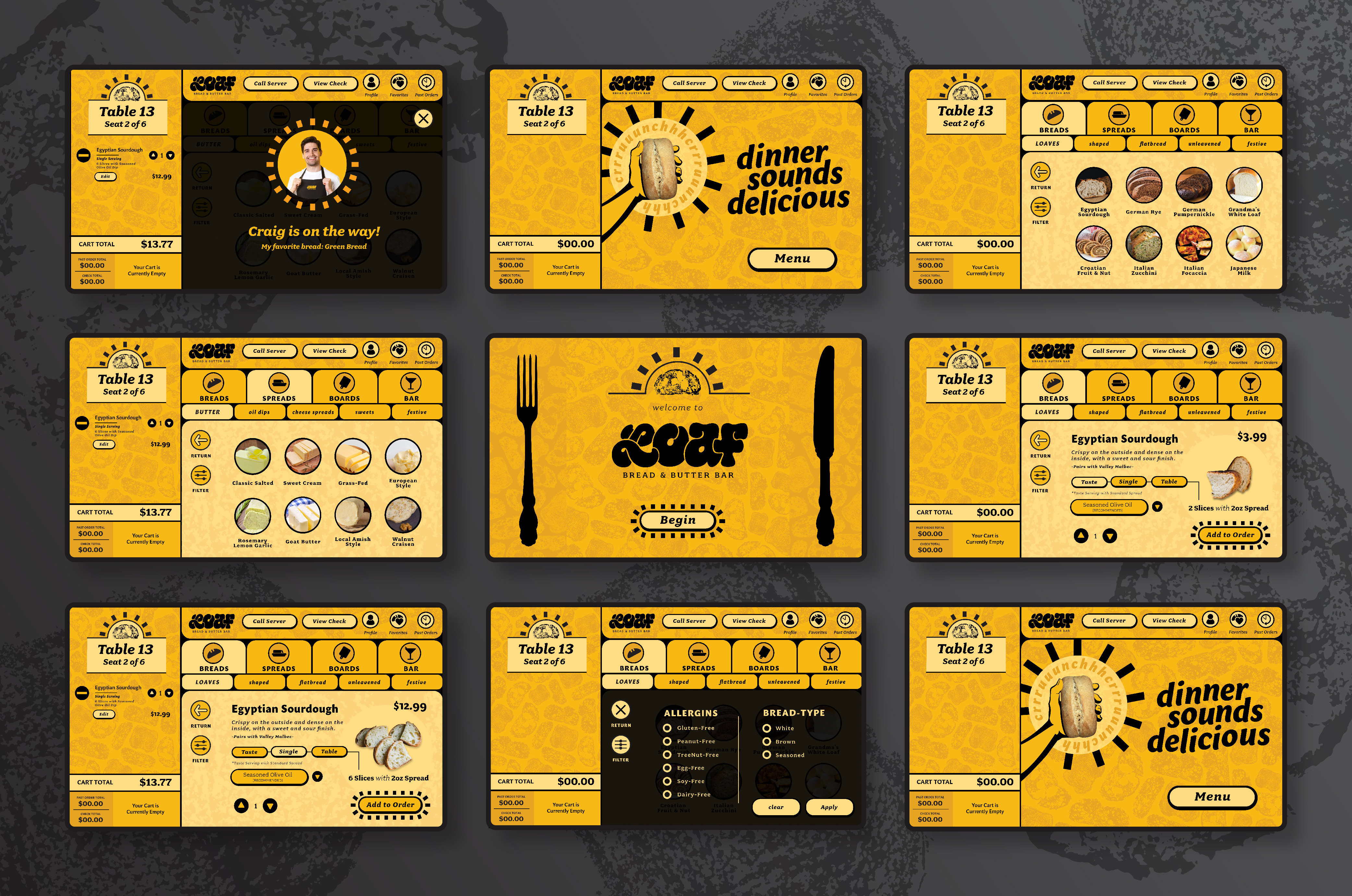 LOAF App Screen Flats Mockup