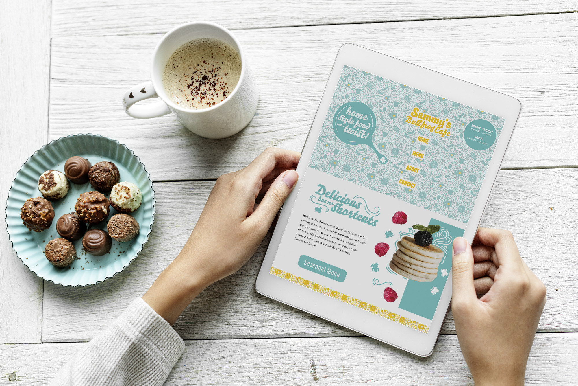 Sammy's Bullfrog Cafe Tablet Design
